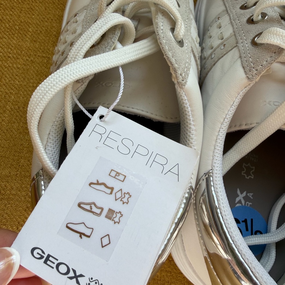 Geox White Sneakers with Silver details - Picture 10 of 11